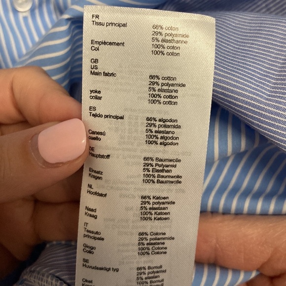 Maje 1 blue pinstripe long sleeve midi dress EUC - Picture 7 of 8